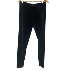 Eileen Fisher Stretch Velvet Leggings Pants Size Medium M Black Velour